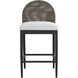 Calandri 36 inch Black / Louis Cream Outdoor Counter Stool
